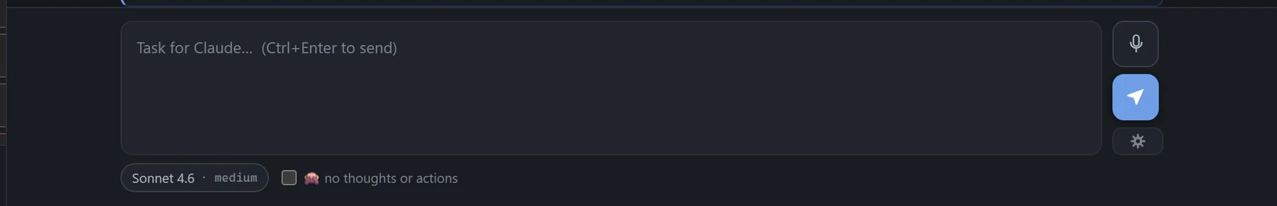 The composer: microphone, send, turn settings.