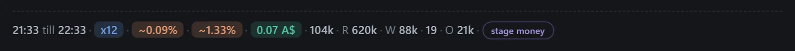The statistics line under an agent&rsquo;s answer.